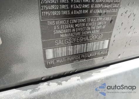 2017 Land Rover Range Rover 5.0L V8 Supercharged from USA, damaged, VIN SALGS2FE6HA320493